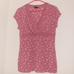 INC International Concepts Pink Polka Dot Top